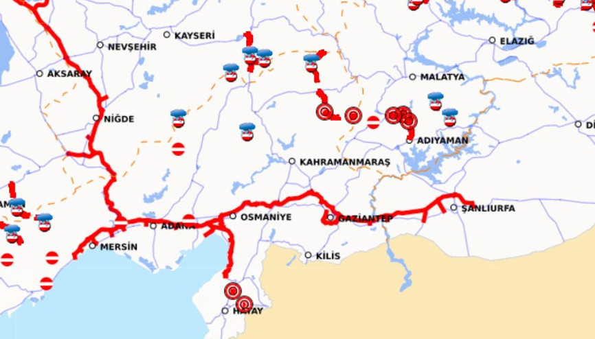 KAPALI YOLLAR HARİTASI SON DURUM | Nurdağı-Gaziantep yolu trafiğe açık mı Araç geçişlerine izin veriliyor mu İşte bölgedeki yol durumu KAPALI YOLLAR HARİTASI SON DURUM | Nurdağı-Gaziantep yolu trafiğe açık mı Araç geçişlerine izin veriliyor mu İşte bölgedeki yol durumu
