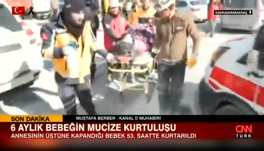 Annesinin üstüne kapandığı 6 aylık bebek, depremin 53. saatinde kurtarıldı
