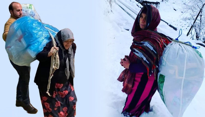 Nene Hatunlar bitmez Yardım merkezlerine sırtlarında çuvallarla geldiler Nene Hatunlar bitmez Yardım merkezlerine sırtlarında çuvallarla geldiler