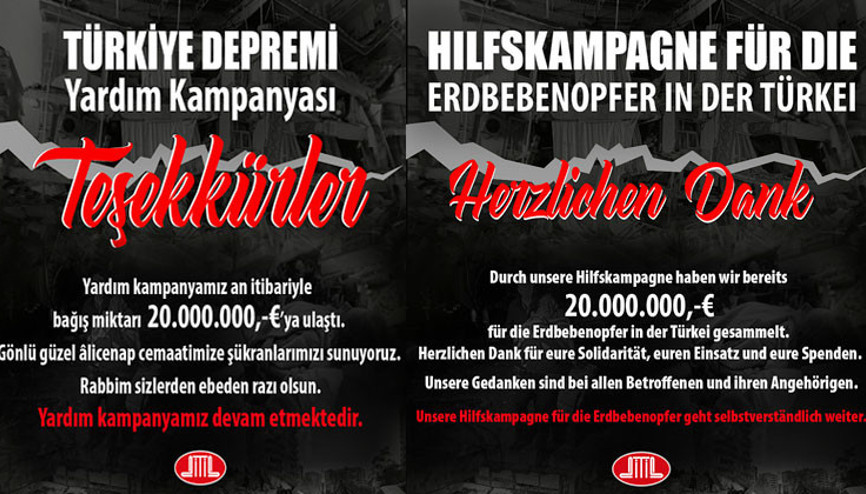 DİTİB, 1 haftada 20 milyon Euro topladı