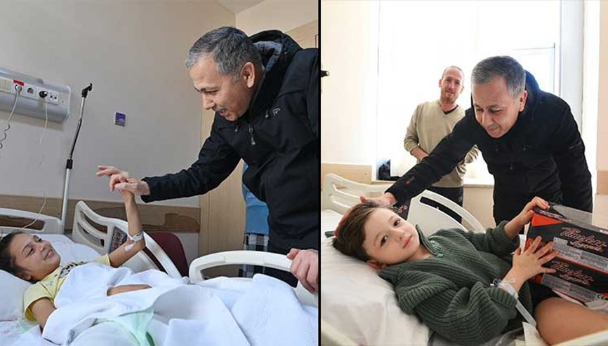 İstanbul Valisi Yerlikaya, depremzede çocukları ve yaralıları ziyaret etti