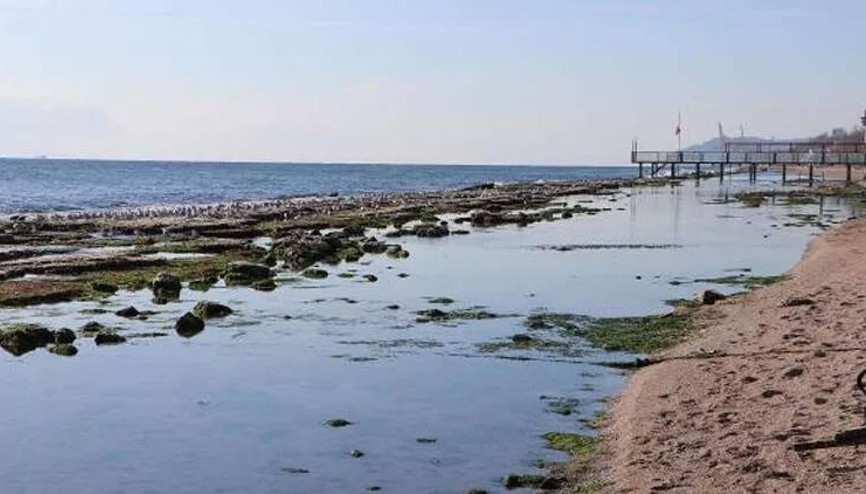 Tekirdağda deniz 25 metre çekildi
