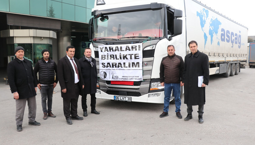 ASO 1. OSB’den 12 TIR’lık yardım