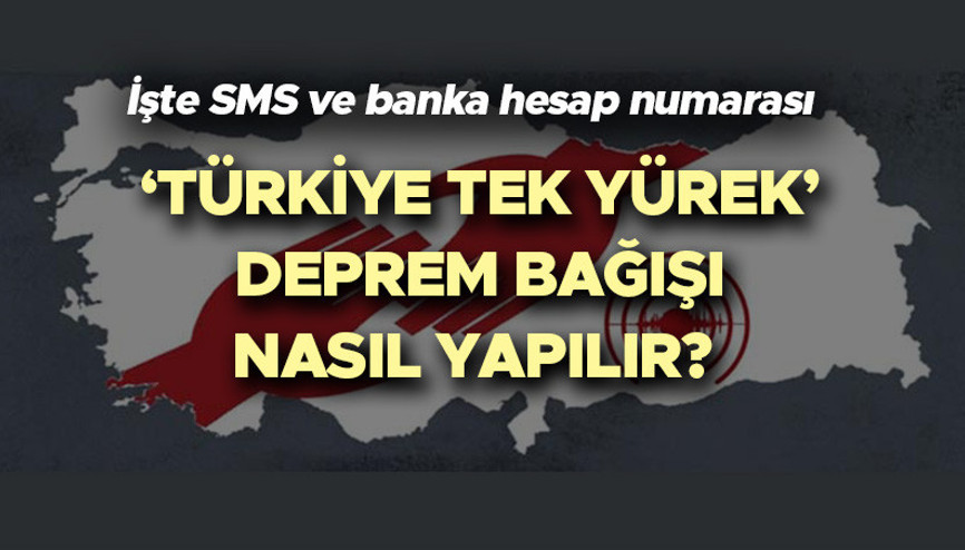 TÜRKİYE TEK YÜREK SMS VE BANKA HESAP NUMARALARI: Türkiye Tek Yürek deprem bağışı nasıl yapılır İşte deprem yardımı kampanyası bankaların iban numarası