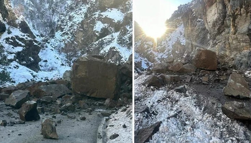 Artvinde heyelan nedeniyle Artvin-Şavşat yolu ulaşıma kapandı