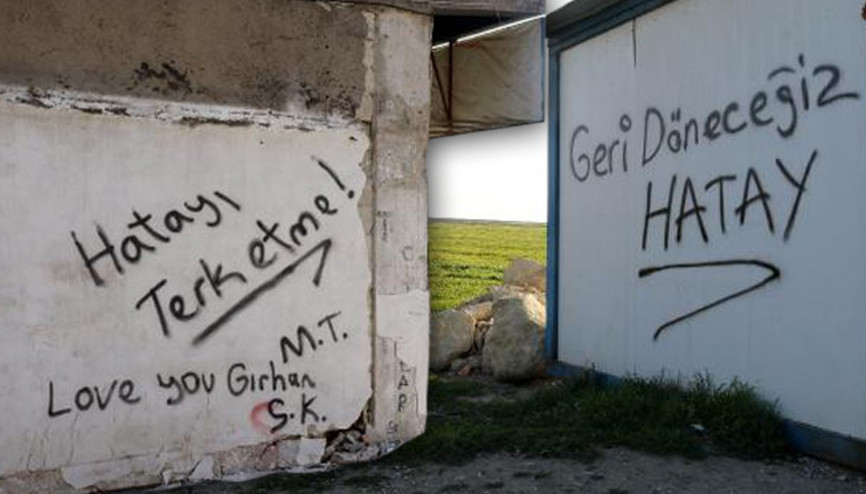Hatayda duvar yazılarında umut var: Seninleyiz Hatay