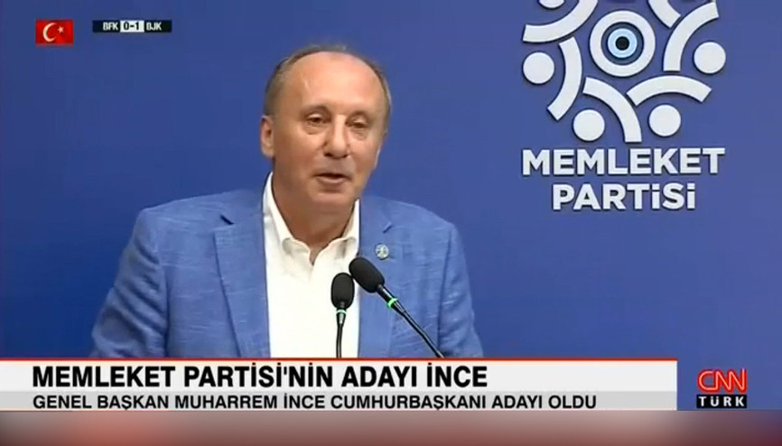 Memleket Partisinin adayı Muharrem İnce oldu