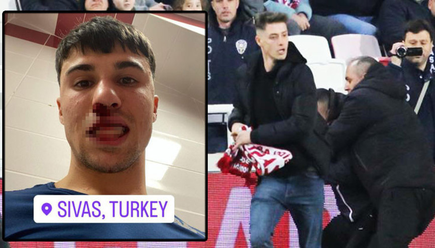 Sivasta istenmeyen olay Futbolcuya saldırı, Rıza Çalımbaydan özür