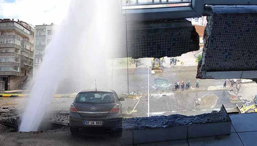 Ana isale hattı patladı: Yol göle döndü