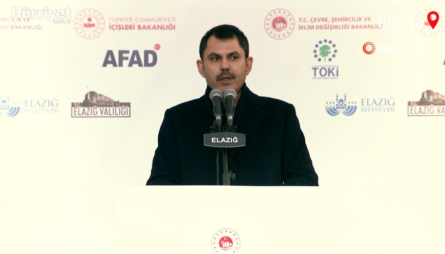 Bakan Kurum: 67 bine ulaşan yuvalarımızın temellerini Elazığ’da atıyoruz