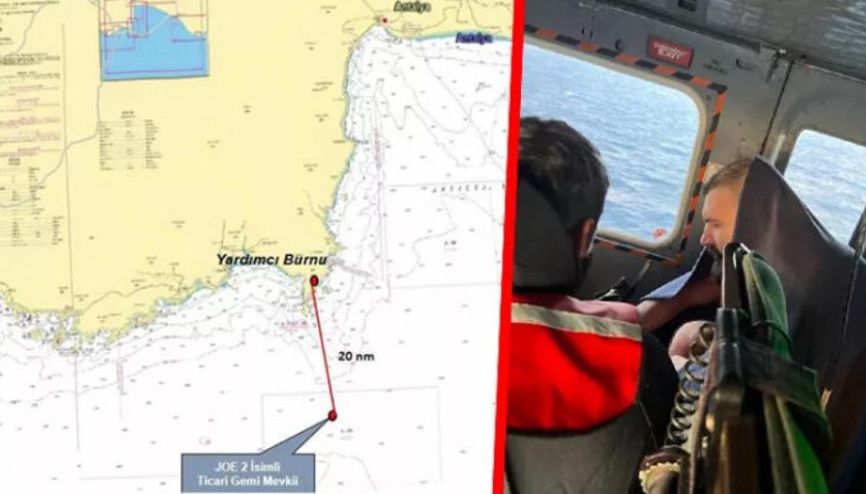 Antalya açıklarında ticari gemi battı Antalya açıklarında ticari gemi battı