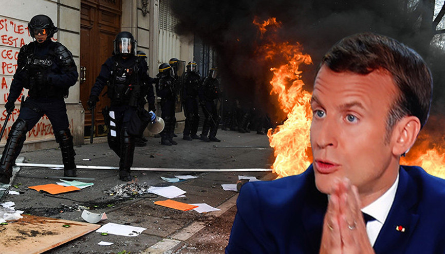 Fransa’da sokaklar yine karıştı Protestocular, Macron’un favori restoranına saldırdı
