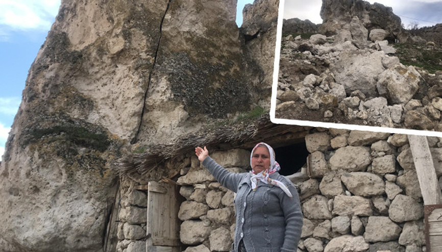 Bolvadin Fayının başladığı dağdan kopan kaya parçaları tedirgin ediyor Bolvadin Fayının başladığı dağdan kopan kaya parçaları tedirgin ediyor
