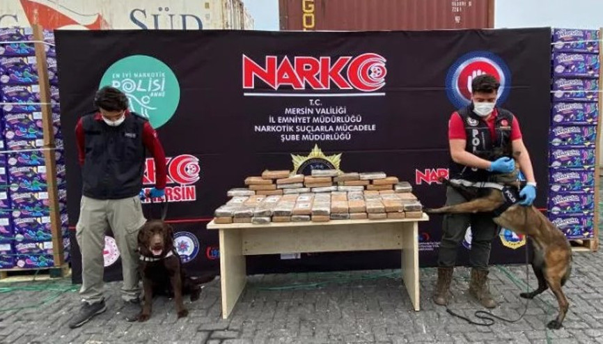 Mersin Limanında, konteynerde 97,5 kilo kokain ele geçirildi