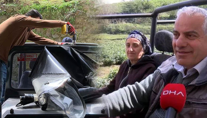 Hurda demirlerden tasarlanan ciple geziyorlar