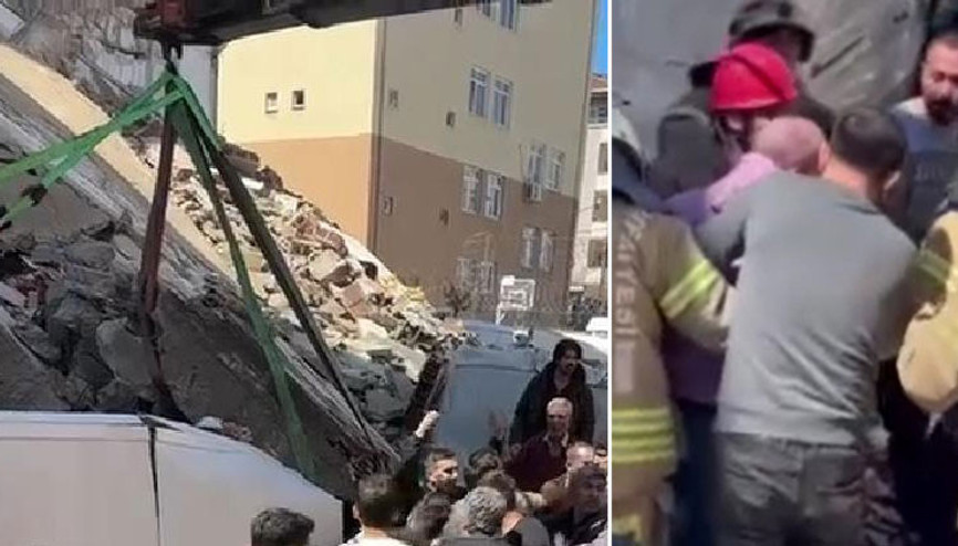 Güngörende metruk binada çökme Enkazın altında kalan bir kişi yaralı olarak kurtarıldı