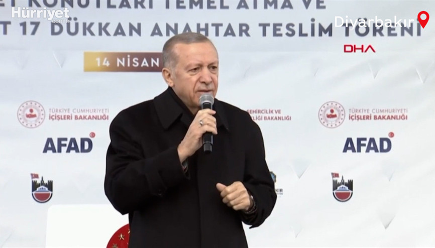 Cumhurbaşkanı Erdoğan, Diyarbakır Deprem Konutları Temel Atma Töreninde konuştu