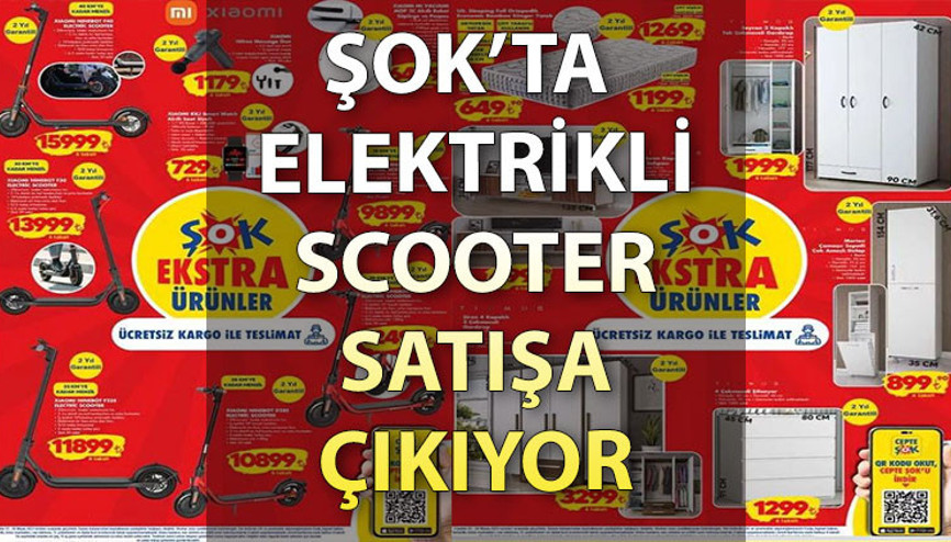 ŞOK AKTÜEL KATALOĞU 3 MAYIS  | Yarın (Çarşamba) farklı menzil ve hız özellikleriyle elektrikli scooter satışa çıkıyor