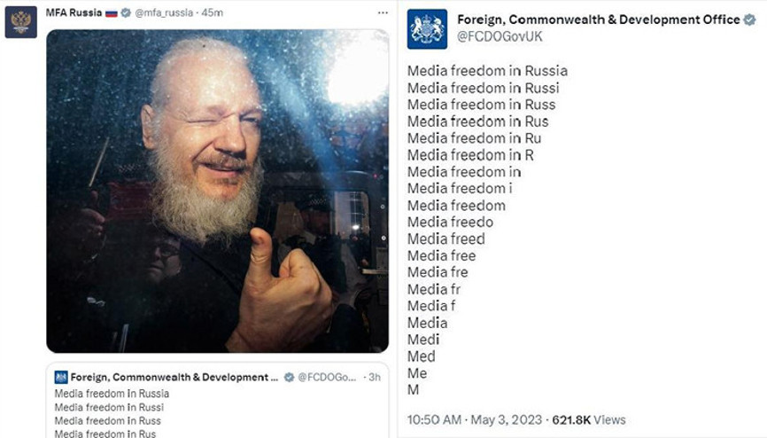 Rus Dışişlerinden İngiliz Dışişlerine ‘Assange’ göndermesi