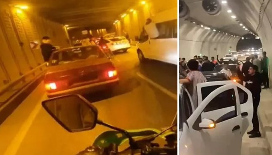 İstanbulda asker eğlencesinde tüneli trafiğe kapadılar