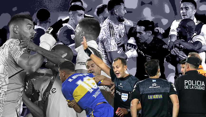 River Plate - Boca Juniors maçında saha savaş alanına döndü 7 kırmızı kart...