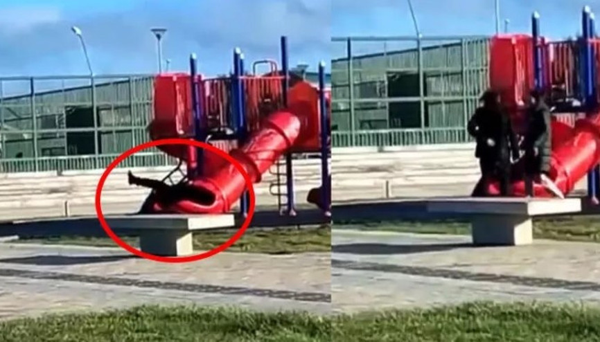 Şili Devlet Başkanı Gabriel Boric kaydırakta sıkıştı