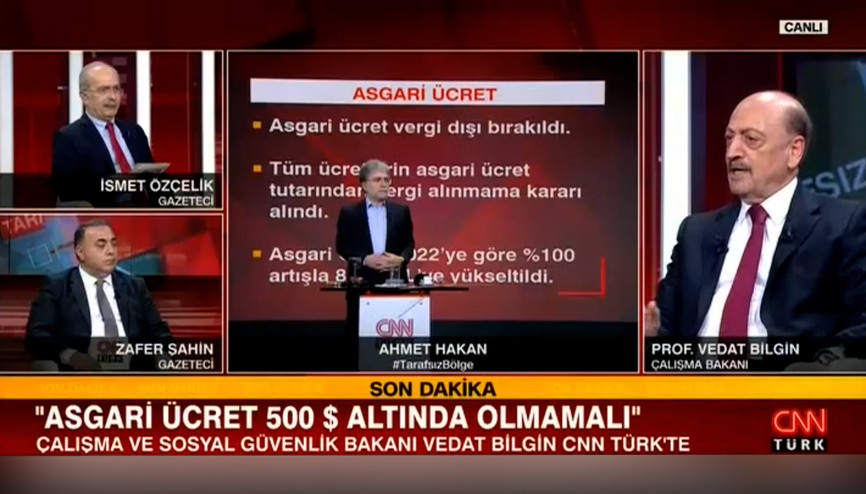 Bakan Bilgin: Asgari ücret 500 doların altında olmamalı