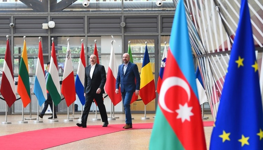 Azerbaycan Cumhurbaşkanı Aliyev, AB Konseyi Başkanı Charles Michel ile görüştü
