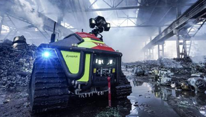 Ukrayna’da depo yangınına müdahale için robot kullanıldı