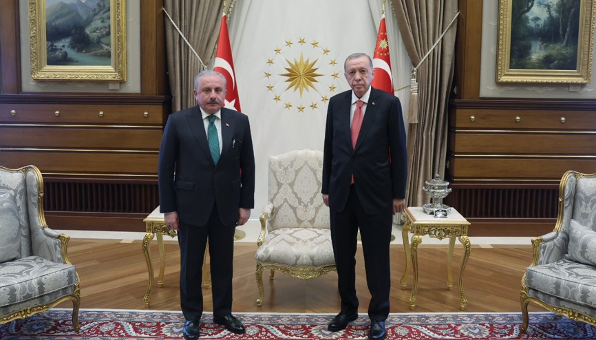 Cumhurbaşkanı Erdoğan, TBMM Başkanı Şentopu kabul etti