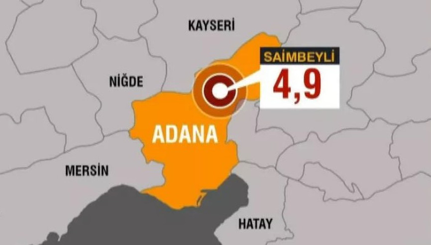 Adananın Saimbeyli ilçesinde 4.9 büyüklüğünde deprem Adananın Saimbeyli ilçesinde 4.9 büyüklüğünde deprem