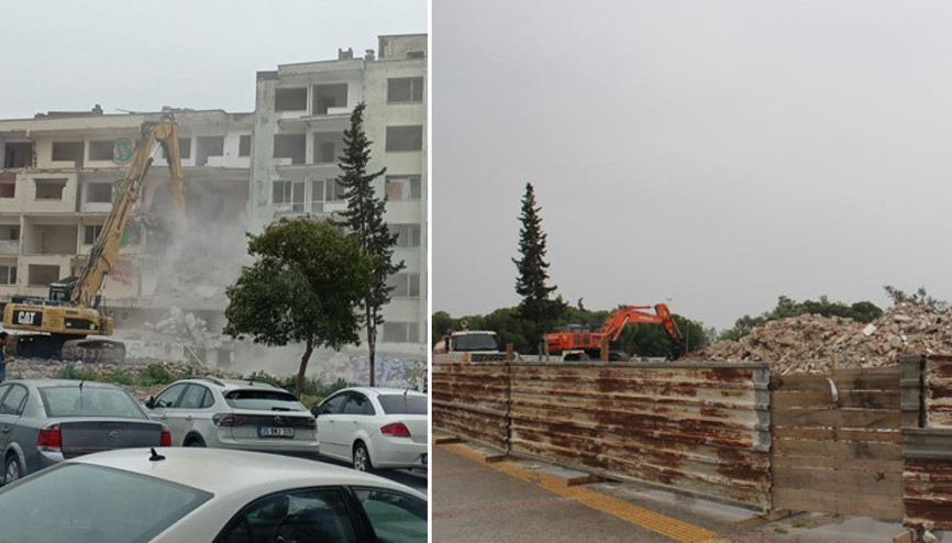 İzmirin 40 yıllık Pisa Kuleleri yıkıldı