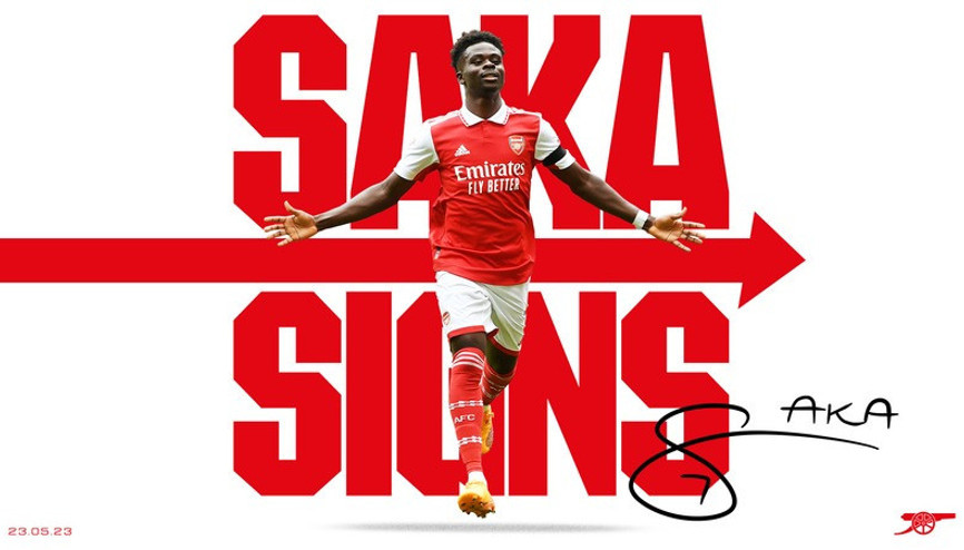 Arsenal, Bukayo Saka’nın sözleşmesini 2027’ye kadar uzattı
