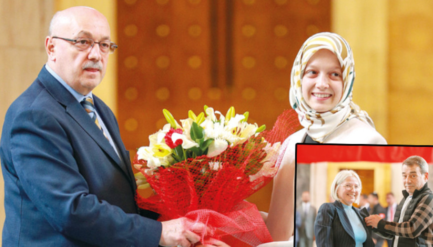 En genç vekile çiçekli karşılama