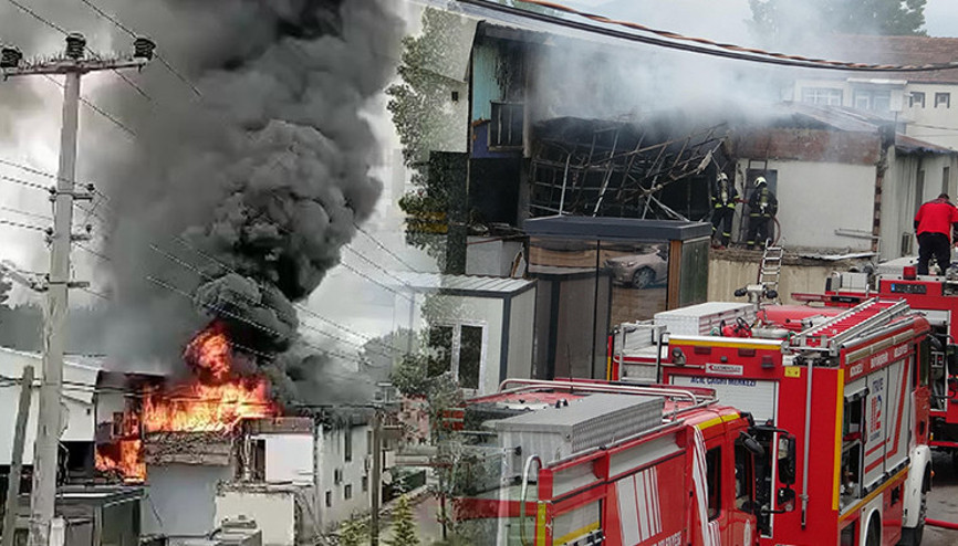 Atölyenin çatısı alev alev yandı