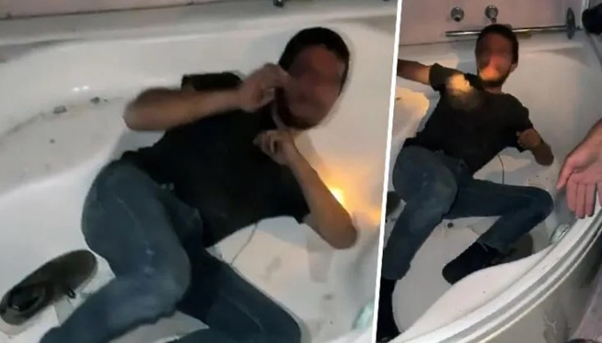 Adanada hasarlı binaya giren hırsızlık şüphelisini, saklandığı küvette yakalayıp dövdüler