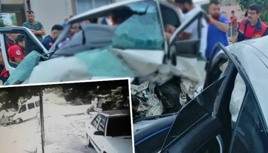 Osmaniyede bir kişinin hayatını kaybettiği 13 kişinin yaralandığı kaza anı kamerada