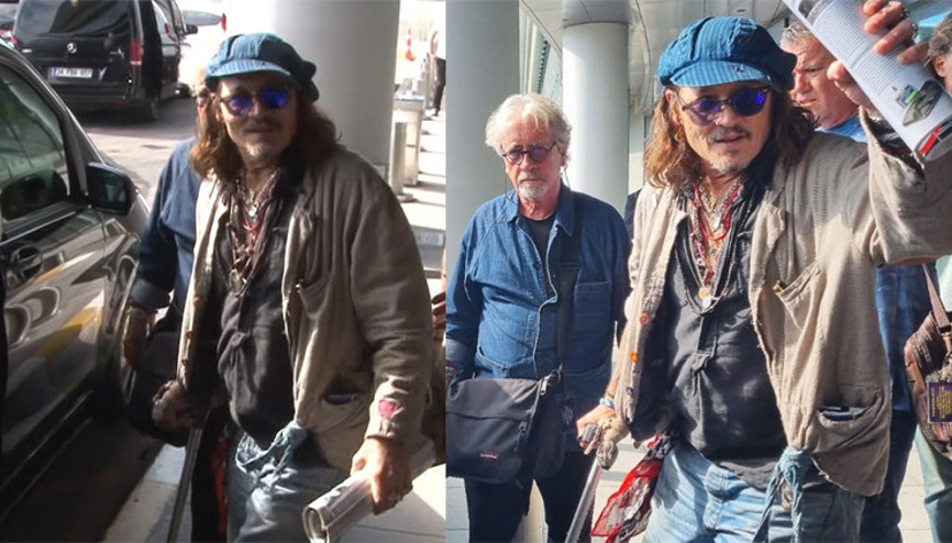 Johnny Depp koltuk değneğiyle geldi