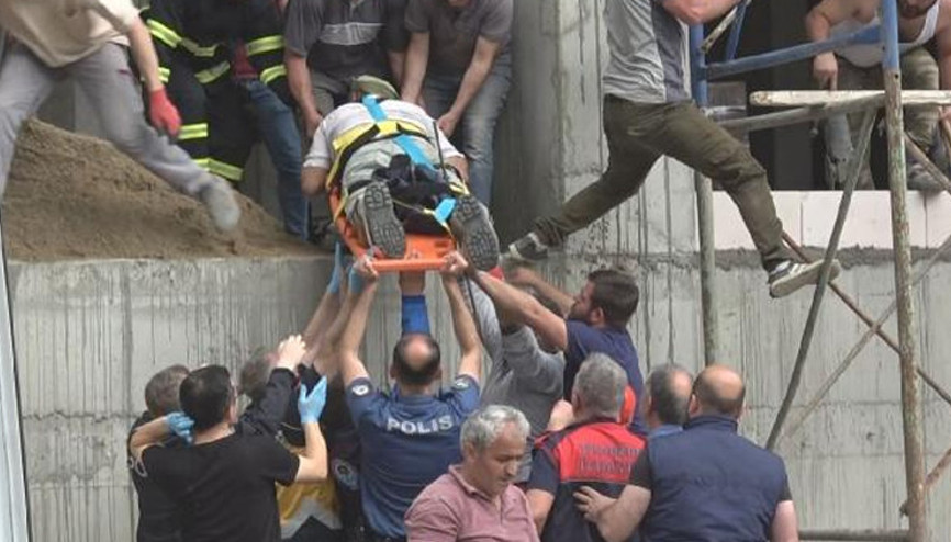 İnşaatta korkunç olay: Baldırına saplanan demirle hastaneye kaldırıldı