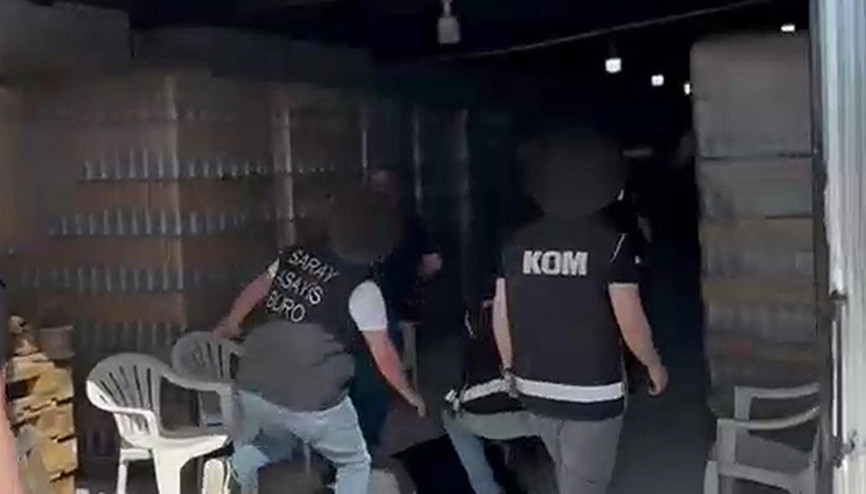 Tekirdağda sahte içki üretimi yapılan çiftliğe baskın; 6 gözaltı
