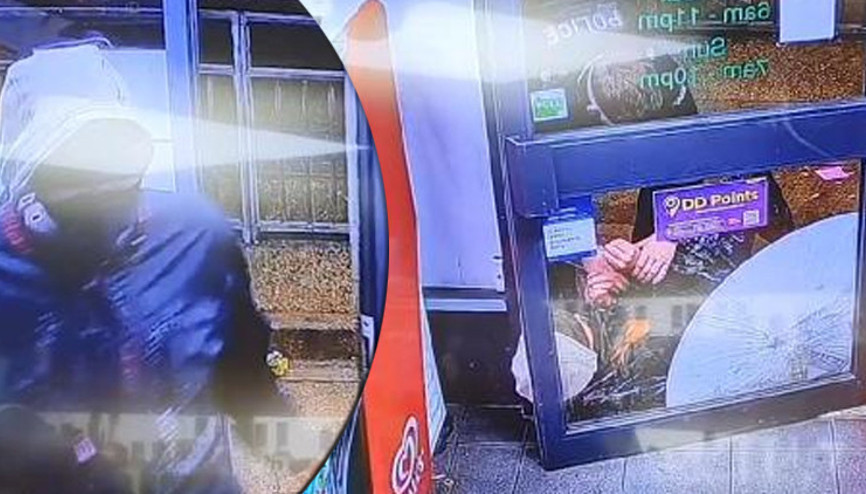 İngiltere’de soyguncu, kaçarken marketin kepenginin altına sıkıştı