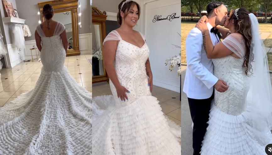 Ünlü şarkıcı evlatlık kızını evlendirdi: İki metre kuyruğu olan gelinlik 300 saatte dikildi