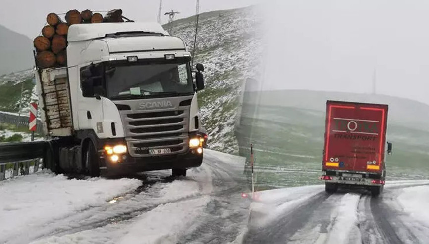 Sahara Geçidine haziran ayında kar yağdı