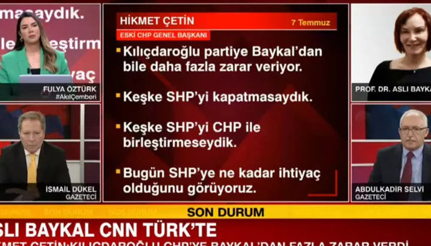 Aslı Baykal: CHP ele geçirildi