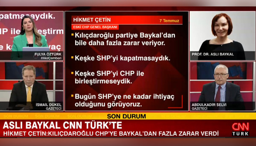 Aslı Baykal: Bu açıklamayı Hikmet Çetine yakıştıramadım, CHP ele geçirildi