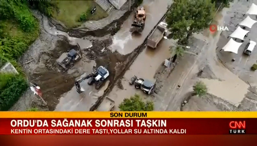 Orduda sağanak sonrası taşkın