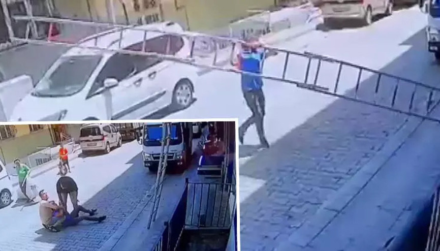 Merdivenle eski eşinin evine girmeye çalıştı