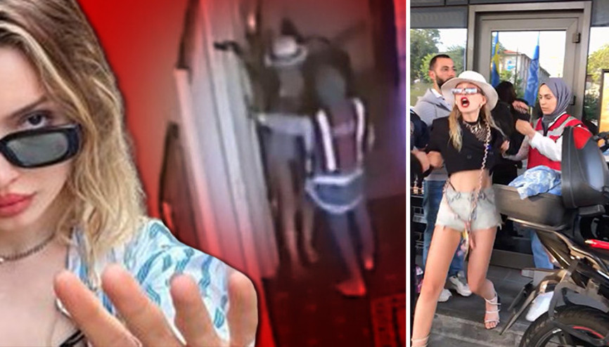 Beyoğlunda motosikletiyle kaçtı Gözaltına alınınca ortalığı birbirine kattı