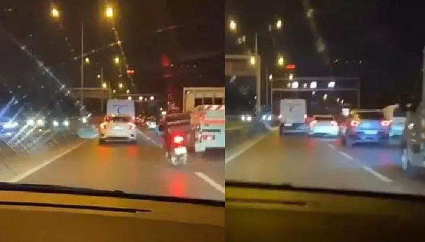 Makas atarak trafiği tehlikeye attı... Yaptığı yanına kalmadı
