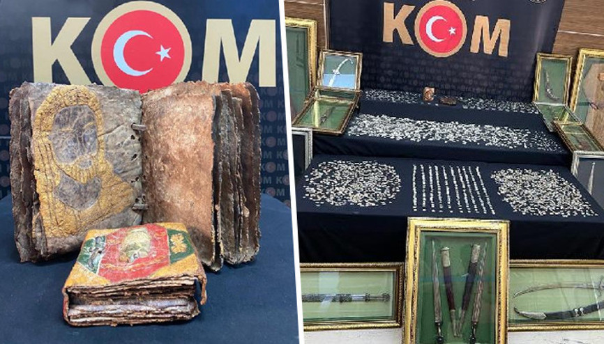 İstanbulda İncil ve Tevrat ile çok sayıda sikke ele geçirildi 5 şüpheli gözaltında İstanbulda İncil ve Tevrat ile çok sayıda sikke ele geçirildi 5 şüpheli gözaltında
